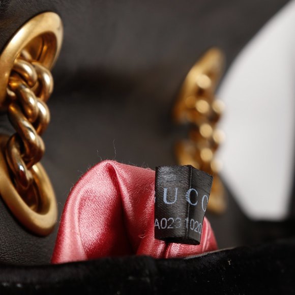 SOLD Gucci Black Velvet Matelassé GG Marmont Mini Bag - Picture 11 of 11